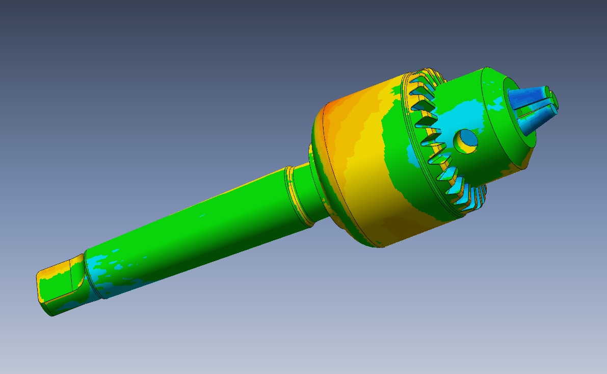 trójwymiarowa mapa odchyłek na podstawie pomiaru 3d